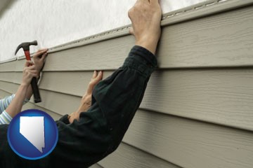 installing vinyl siding on a house - with Nevada icon